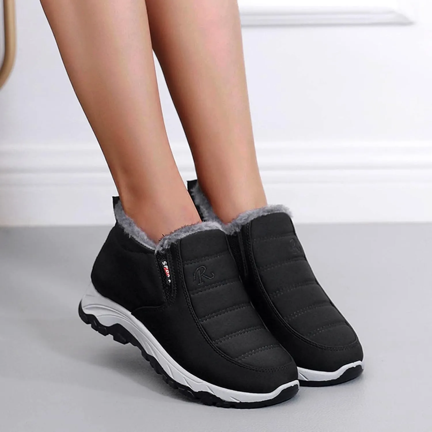Snow Boots for Women Wide Calf Snow Booties for Women 2023 Womens Waterproof Boots Winter Zapatos De Nieve Mujer Womens Black Hiking Boots Waterproof Lightweight