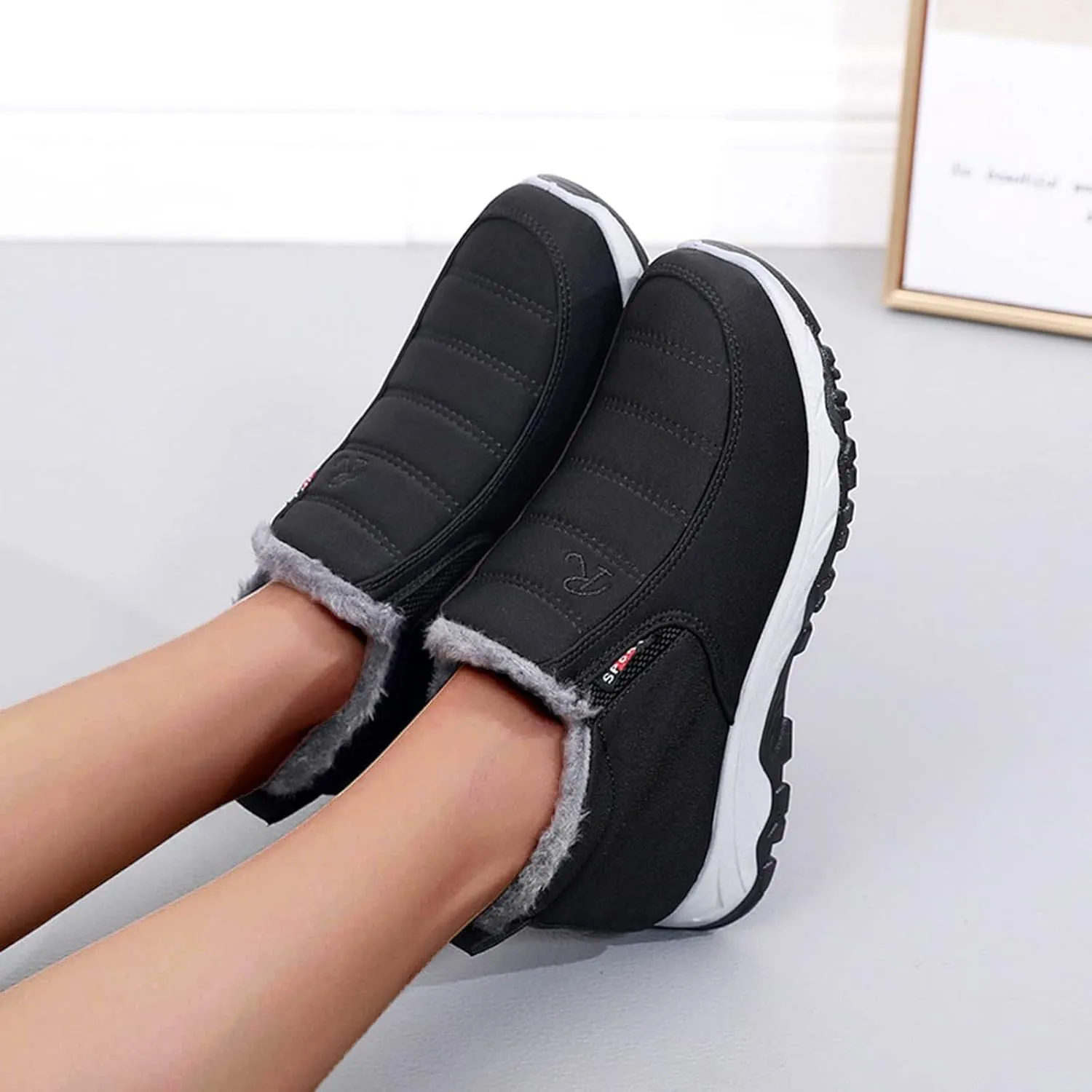 Snow Boots for Women Wide Calf Snow Booties for Women 2023 Womens Waterproof Boots Winter Zapatos De Nieve Mujer Womens Black Hiking Boots Waterproof Lightweight