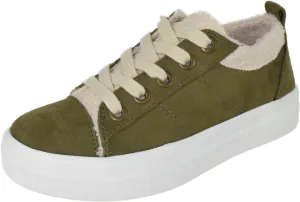 Soda Flat Women's Shoes Lace Up Loafers Casual Sneakers Synthetic Fur Hidden Flatform Endear-G