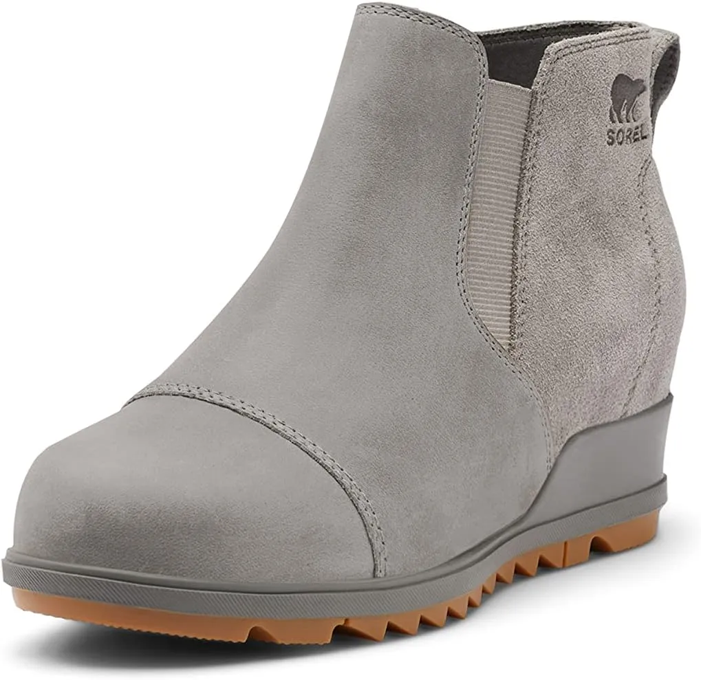 Sorel Women's Evie Pull-On Bootie — Waterproof Suede Leather — Wedge Ankle Booties