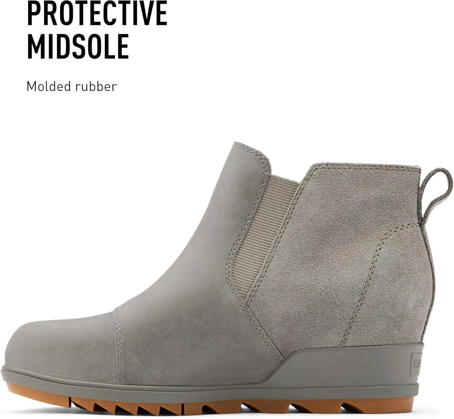 Sorel Women's Evie Pull-On Bootie — Waterproof Suede Leather — Wedge Ankle Booties