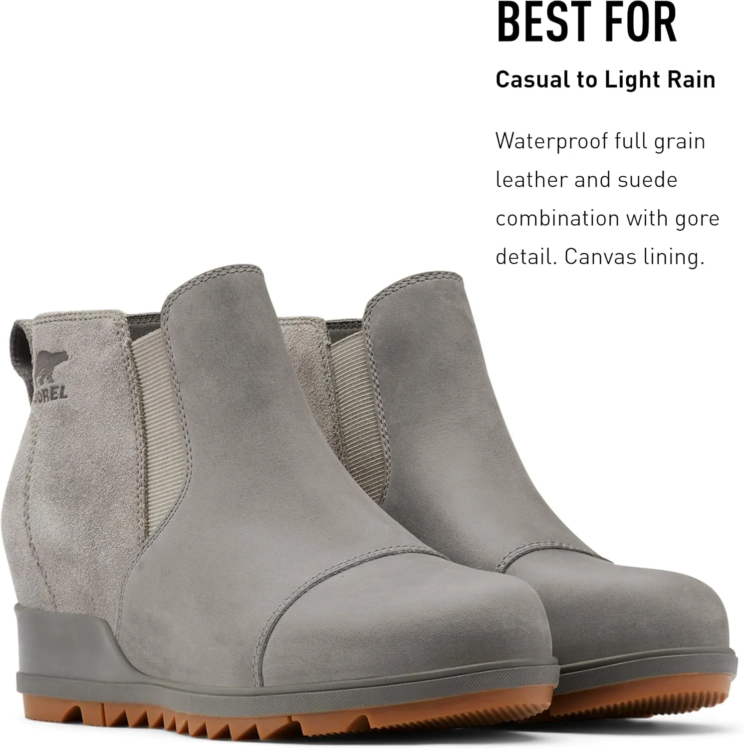 Sorel Women's Evie Pull-On Bootie — Waterproof Suede Leather — Wedge Ankle Booties