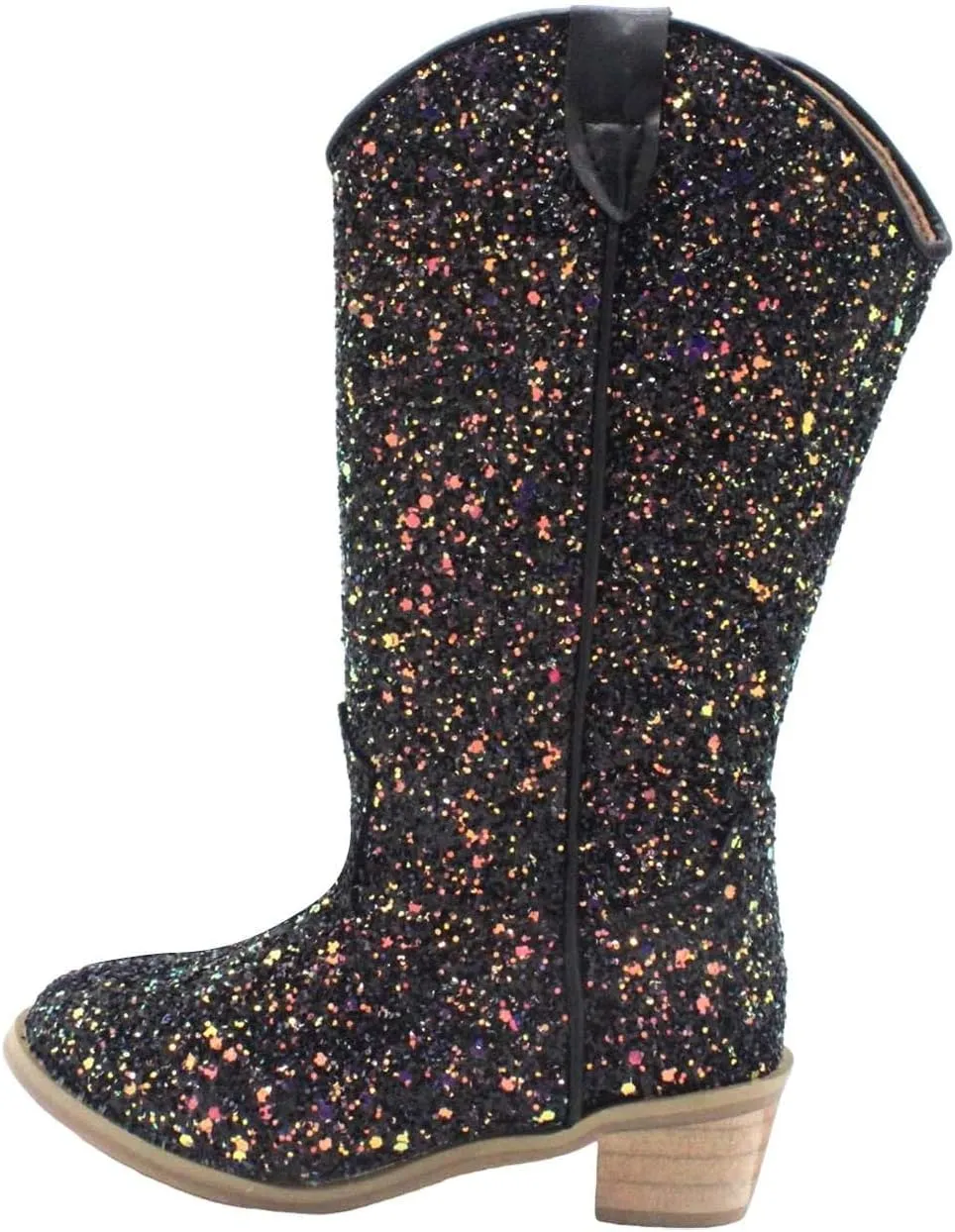 Sparkly Boots for Girls Cowboy Boots Square Toe Kids Boots Embroidered Western Boots Cow Girl Boots for Toddler