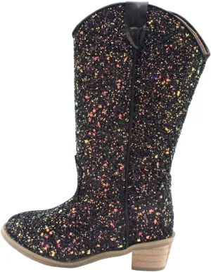 Sparkly Boots for Girls Cowboy Boots Square Toe Kids Boots Embroidered Western Boots Cow Girl Boots for Toddler