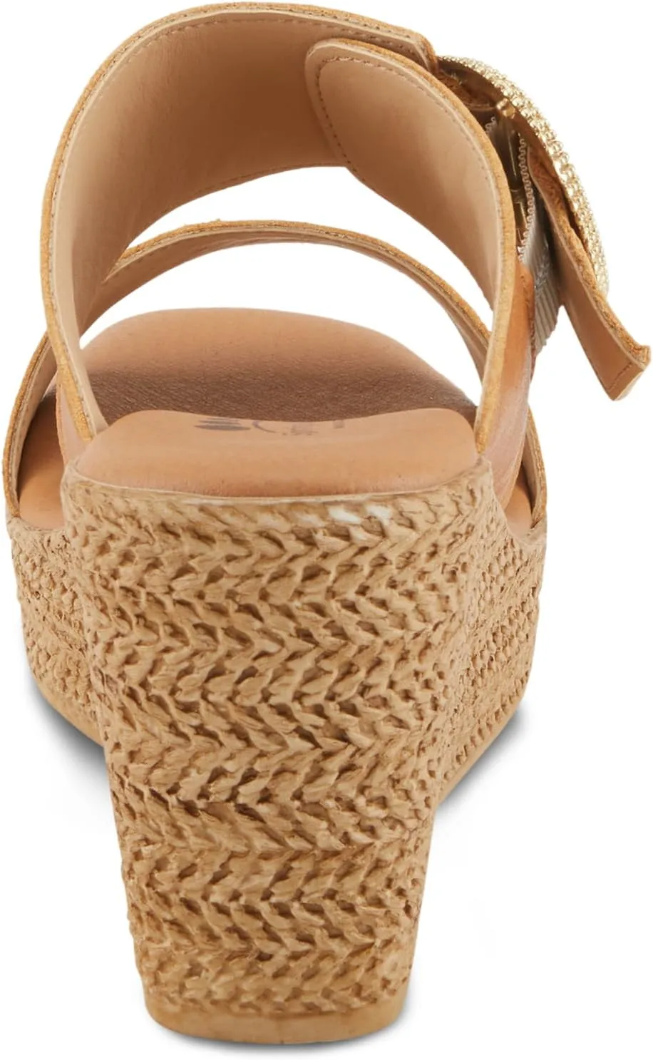 Spring Step MARES Women's Wedge Slip-On Sandals - Chic Buckle Detail, Dual Leather Straps, Comfortable Footbed, Platform for Added Height