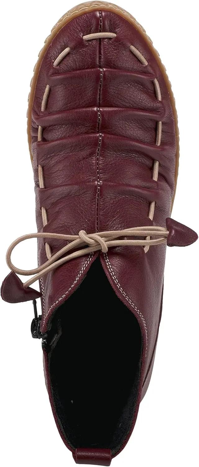 Spring Step Nespea Booties for Women - Waterproof Leather Women's Shoes with Zipper Closure - Western Ankle Boots for Women with Low Heel