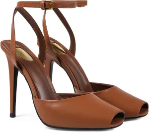 Square Open Toe Heeled Sandals for Women Patent Leather Stiletto High Heels Peep Toe Ankle Strap Backless Pumps Fashion Casual Dressy Party Shoes