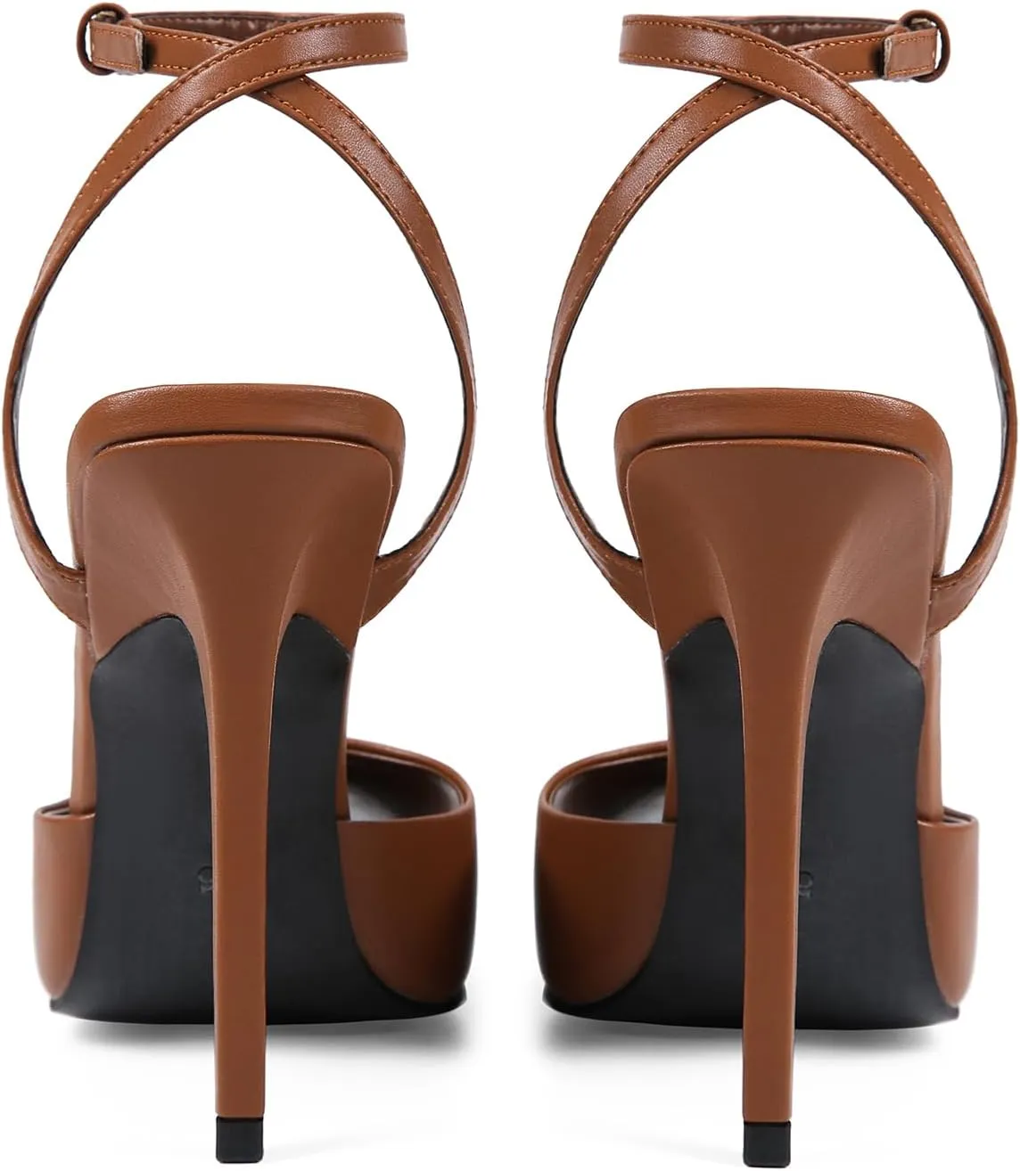 Square Open Toe Heeled Sandals for Women Patent Leather Stiletto High Heels Peep Toe Ankle Strap Backless Pumps Fashion Casual Dressy Party Shoes