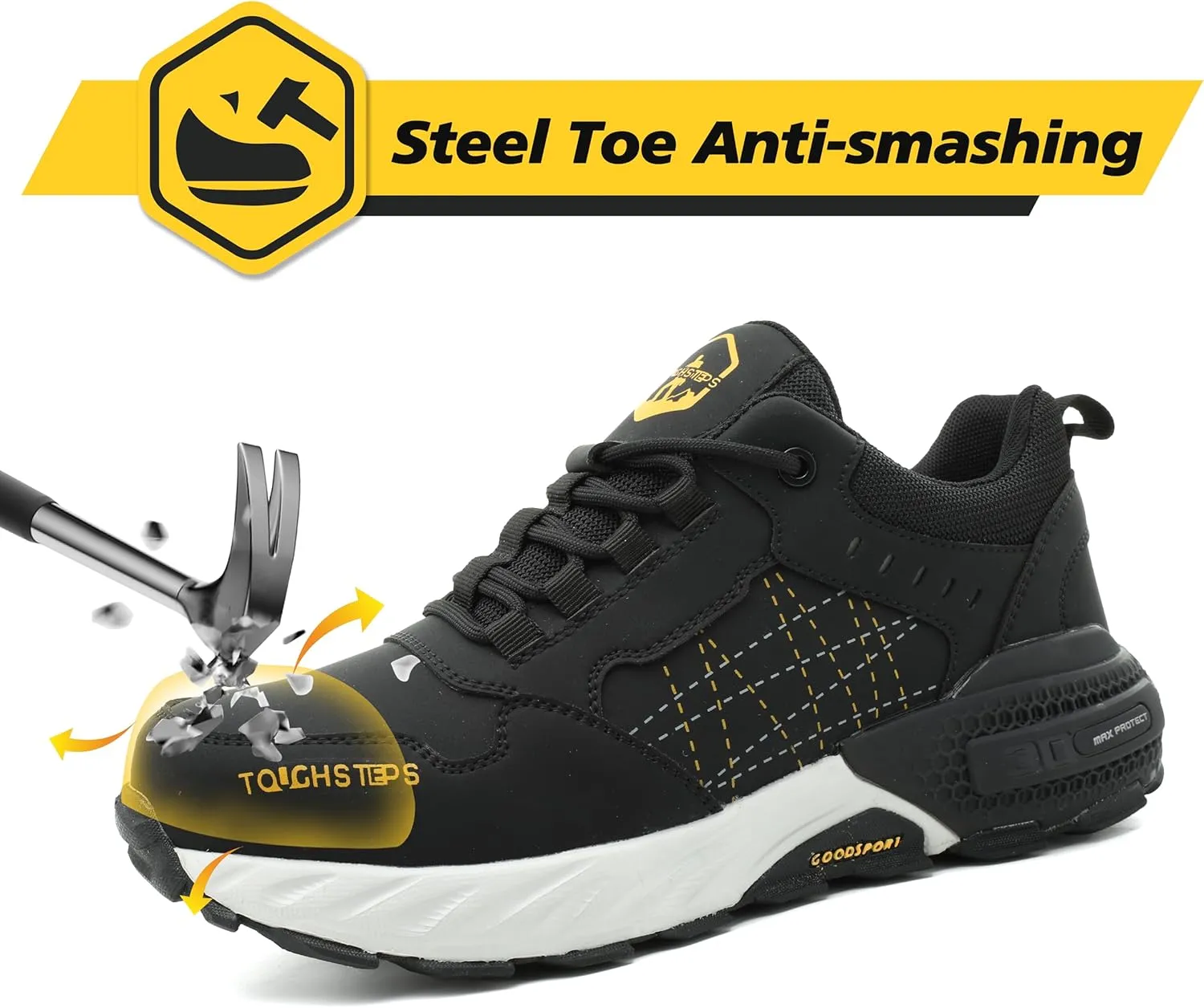 Steel Toe Shoes for Men Women Puncture Proof Safety Work Sneakers Lightweight Comfortable Indestructible Utility Shoes