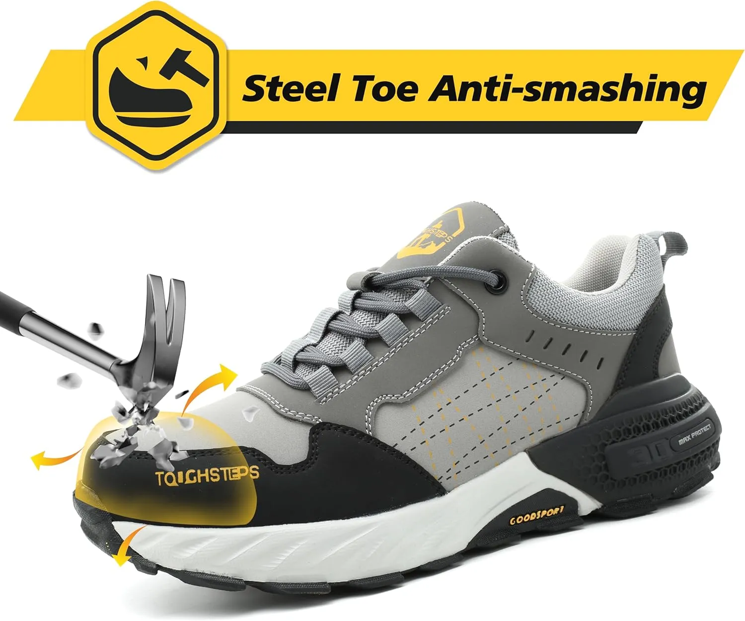Steel Toe Shoes for Men Women Puncture Proof Safety Work Sneakers Lightweight Comfortable Indestructible Utility Shoes