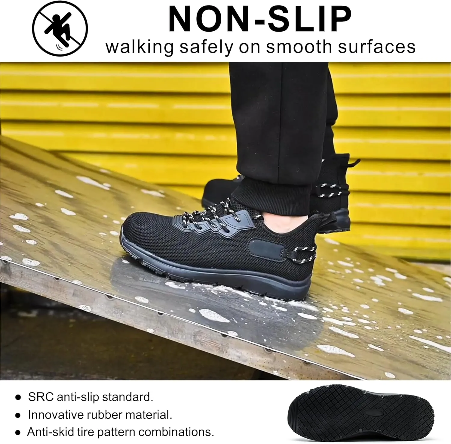 Steel Toe Work Shoes for Men Women丨Non Slip Waterproof Safety Sneakers