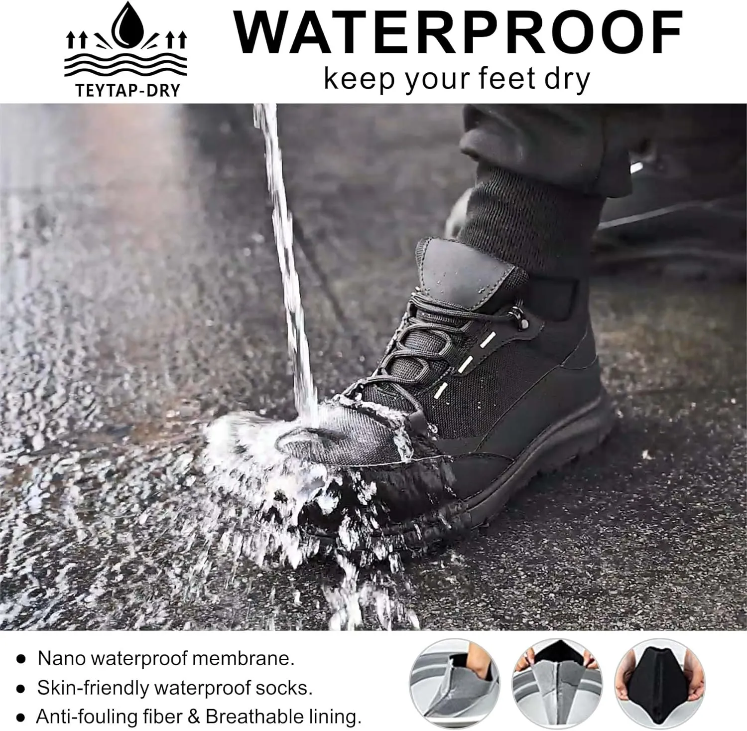 Steel Toe Work Shoes for Men Women丨Non Slip Waterproof Safety Sneakers