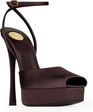 Stiletto High Heel Platform Sandals for Women Peep Square Open Toe Heeled Pumps Ankle Strap Backless Sandals Fashion Casual Dressy Party Shoes