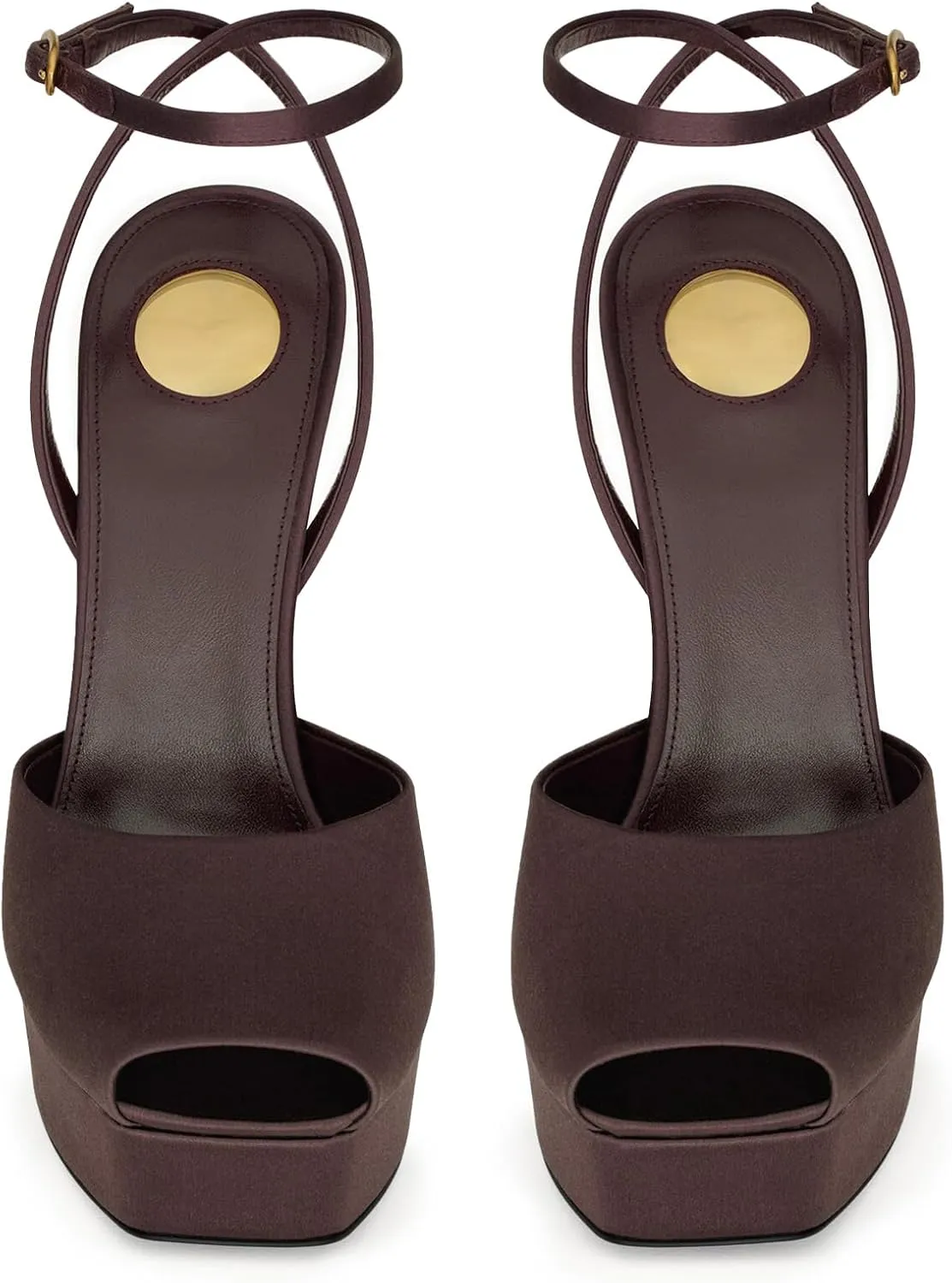 Stiletto High Heel Platform Sandals for Women Peep Square Open Toe Heeled Pumps Ankle Strap Backless Sandals Fashion Casual Dressy Party Shoes