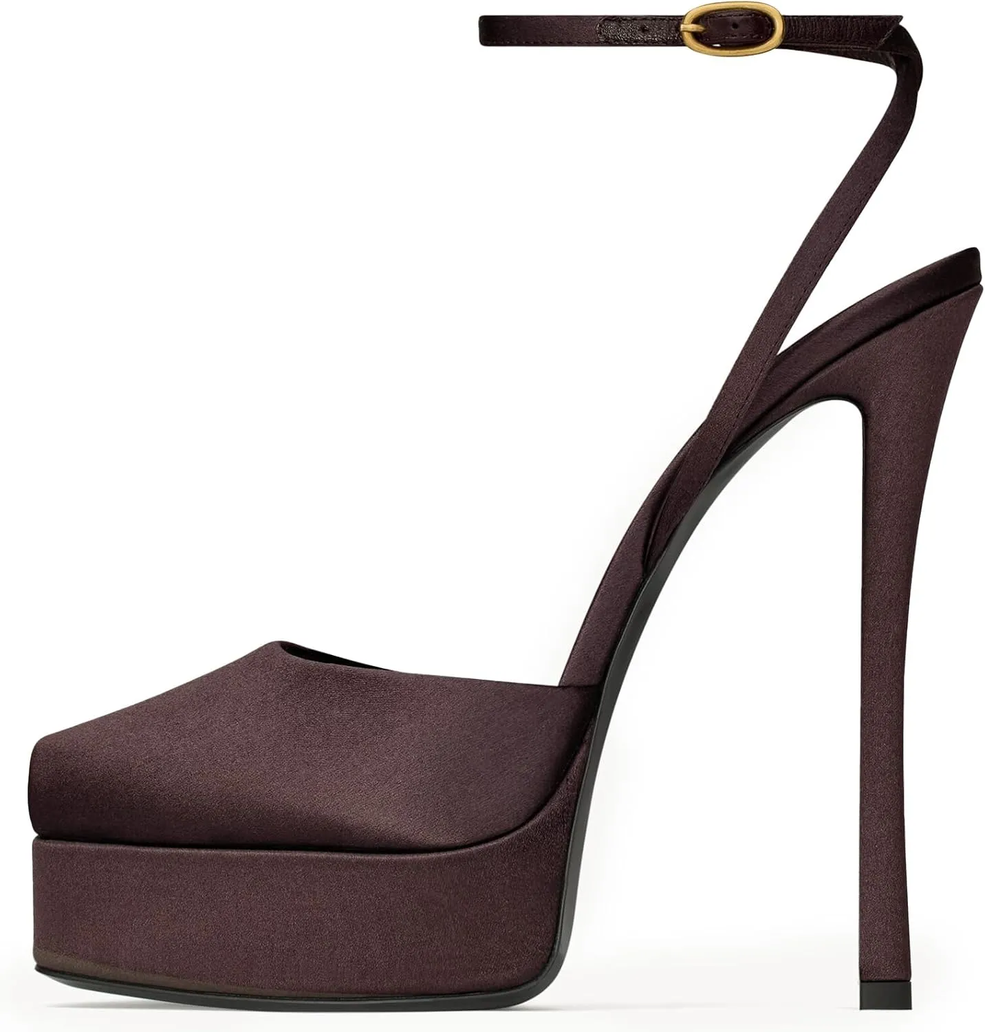 Stiletto High Heel Platform Sandals for Women Peep Square Open Toe Heeled Pumps Ankle Strap Backless Sandals Fashion Casual Dressy Party Shoes