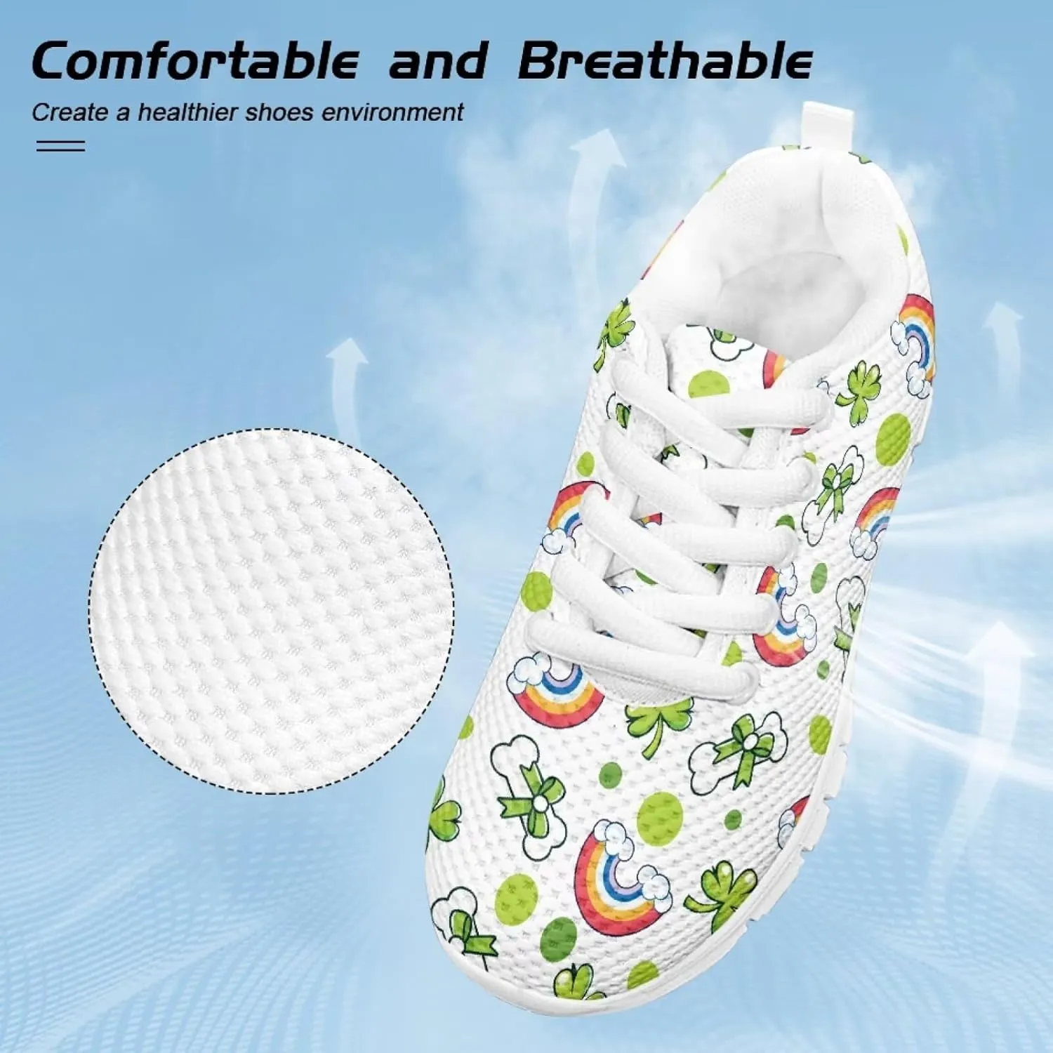 St.Patrick's Day Themed Sport Sneakers for Boys Girls Kids Casual Active Shoes for School