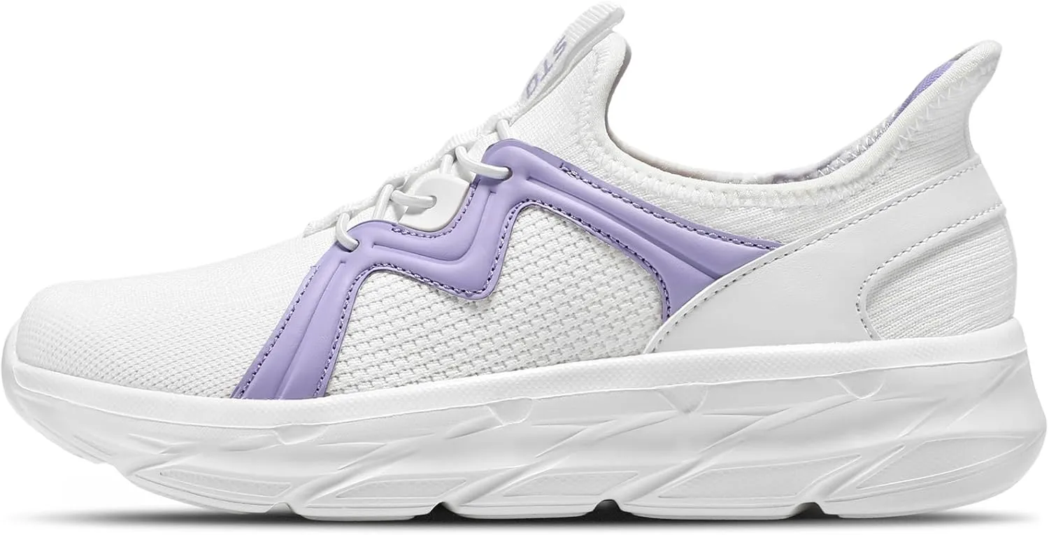 STQ Women's Slip On Walking Shoes Running Active Cushion Comfortable Tennis Breathable Non Slip Athletic Gym Workout Cross Training Sneakers