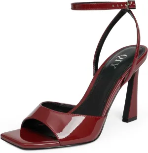 Strappy Heels for Women Heeled Sandals Square Toe Heel Ankle Strap Stiletto Mesh High Heels Dress Shoes