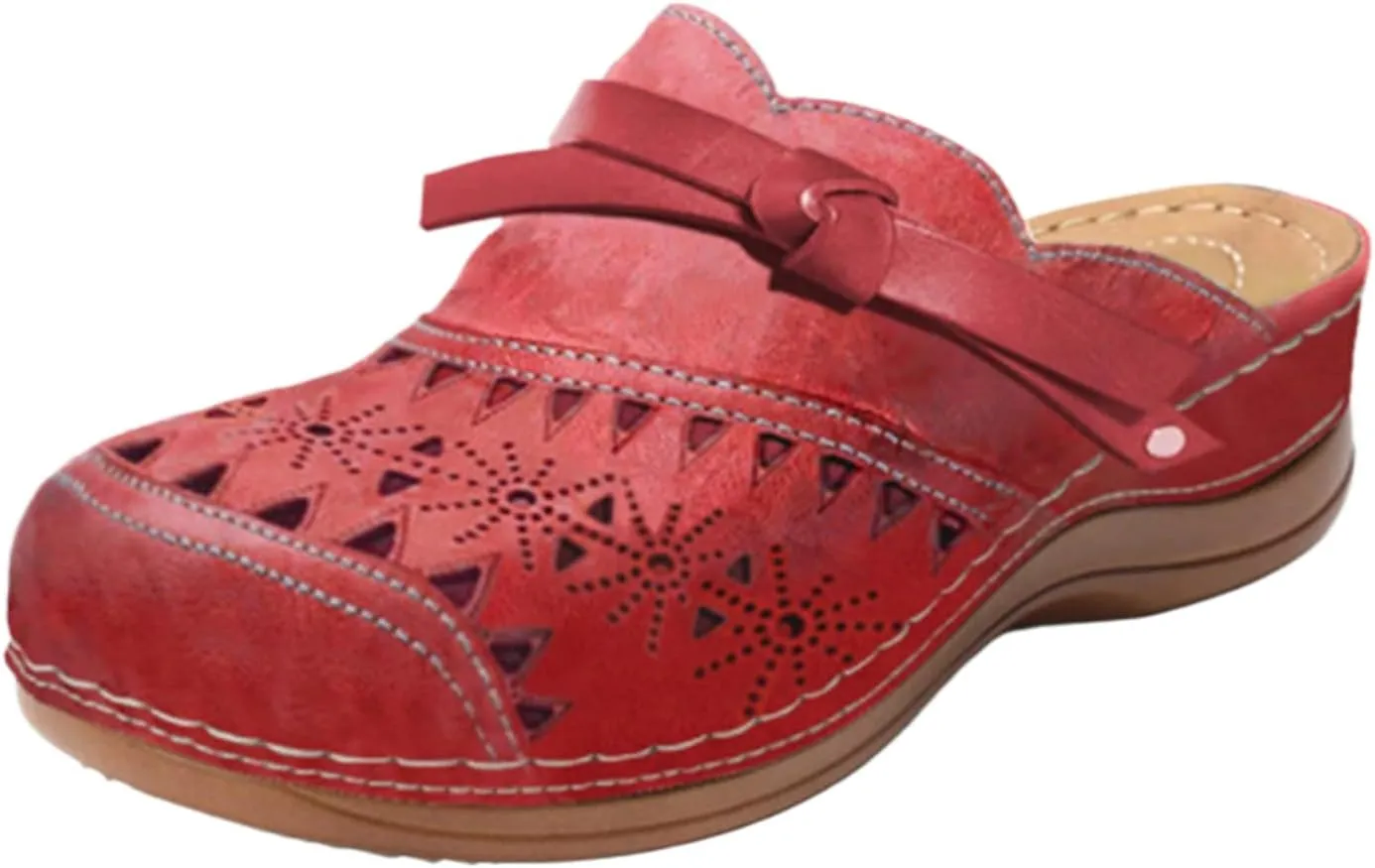 Summer Mules for Women Lightweight Breathable Mesh Walking Clogs Comfortable Non Slip Orthopedic Shoes with Arch Support Dressy Closed Toe Slip On Slippers Casual Open Back Shoes