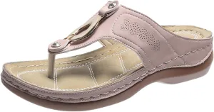 Summer Sandals for Women 2025,Comfortable Metal Orthotic Cushion Flip Flops Recovery Walking Sandals Casual Womens Non Slip-on Outdoor Slides Wedge Slide Dressy Beach Plantar Fasciitis Bunion Shoes