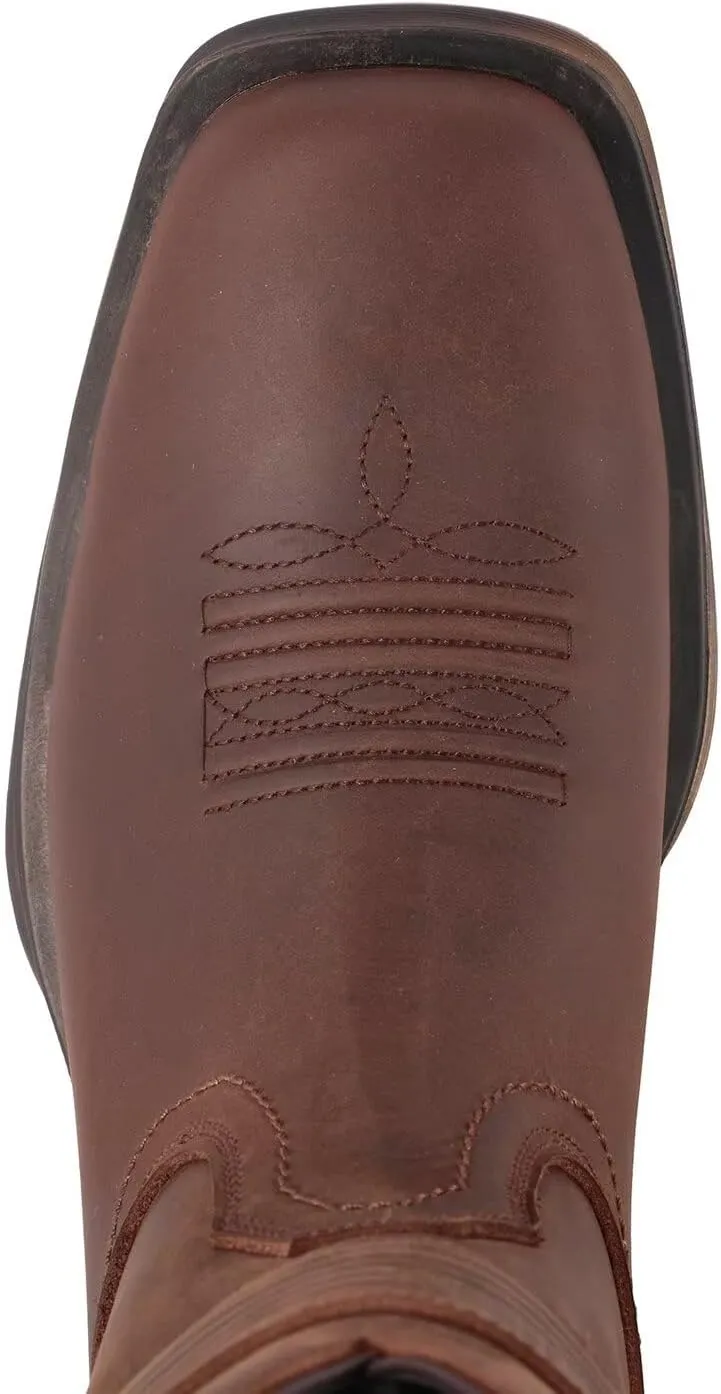SUREWAY Cowboy Boots For Men Western Boot-Soft Toe,Square Toe Men's Work Boots,Thicker Leather,Oil/Slip Resistant,Extremely Comfortable Durable Proved,Rubber Sole,Work Boots/Shoes With Embroidered