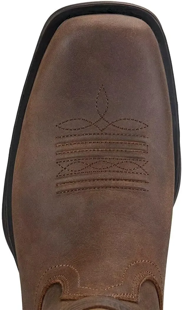 SUREWAY Cowboy Boots For Men Western Boot-Soft Toe,Square Toe Men's Work Boots,Thicker Leather,Oil/Slip Resistant,Extremely Comfortable Durable Proved,Rubber Sole,Work Boots/Shoes With Embroidered