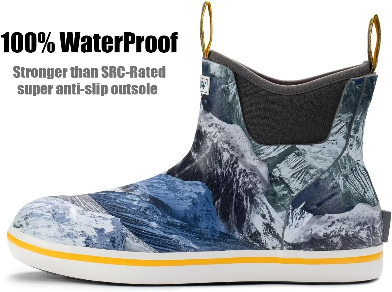 SUREWAY Men's Deck Boots Professional Non-Slip Fishing & Ankle Boating Boot Waterproof Rain Boots, Lightweight Neoprene Rubber Deck Boots