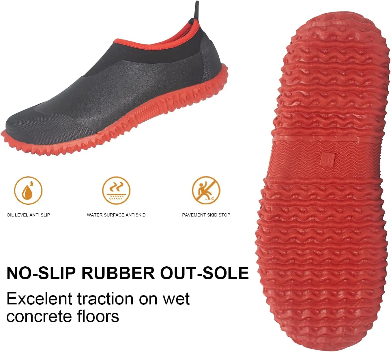 SWIFTFROG Men’s Garden Boots - Unisex Waterproof Ankle Slip-On Footwear Rubber Rain Boots for Men Women Outdoor,Camping,Gardening