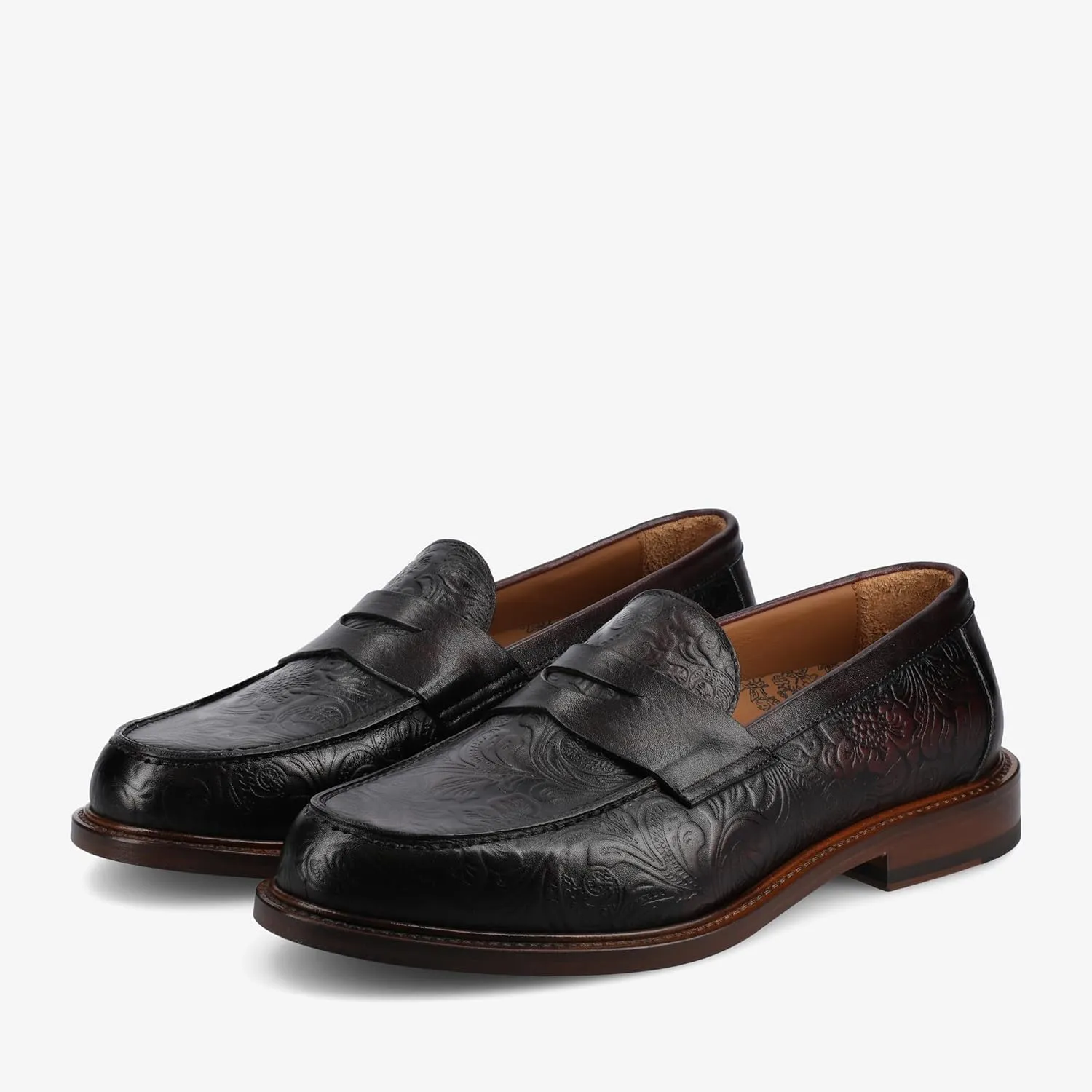 TAFT Mens Jack Medium and Wide Width Dress Penny Loafer Genuine Leather lace up Cushioned Insole
