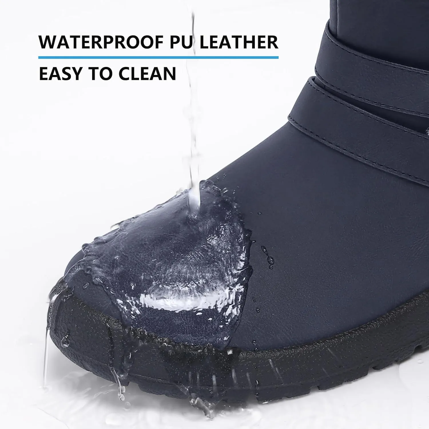 TEMOFON Women Winter Boots Waterproof: Fur Lined Ankle Booties, Wide Width Snow Boots, Warm Comfy, Walking Soft Winter Shoes Size 5-11