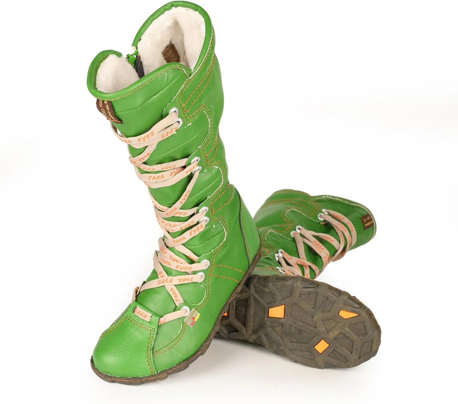 TMA EYES Women’s Snow Boots Calf Boots for Ladies with Faux Fur lining Lace up and side Zipper