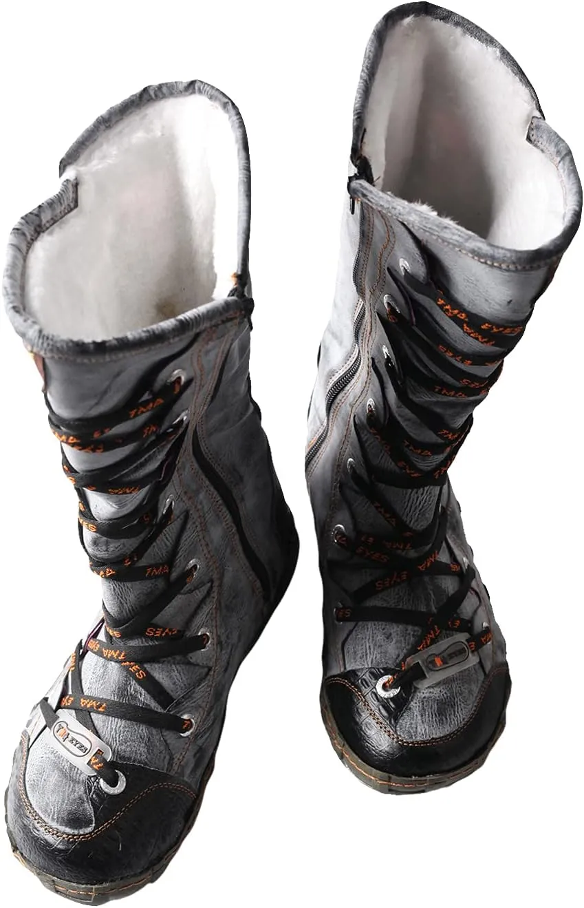 TMA EYES Women’s Snow Fashion Boots Plush soft Calf Boots for Ladies with Faux Fur lining side Zipper