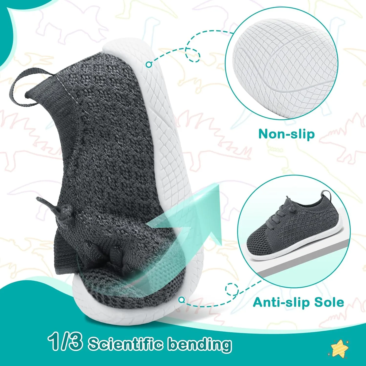 Toddler Boys Girls Shoes Barefoot Shoes Toddler Walking Shoes Kids Tennis Shoes Wide Lightweight Breathable Sneakers