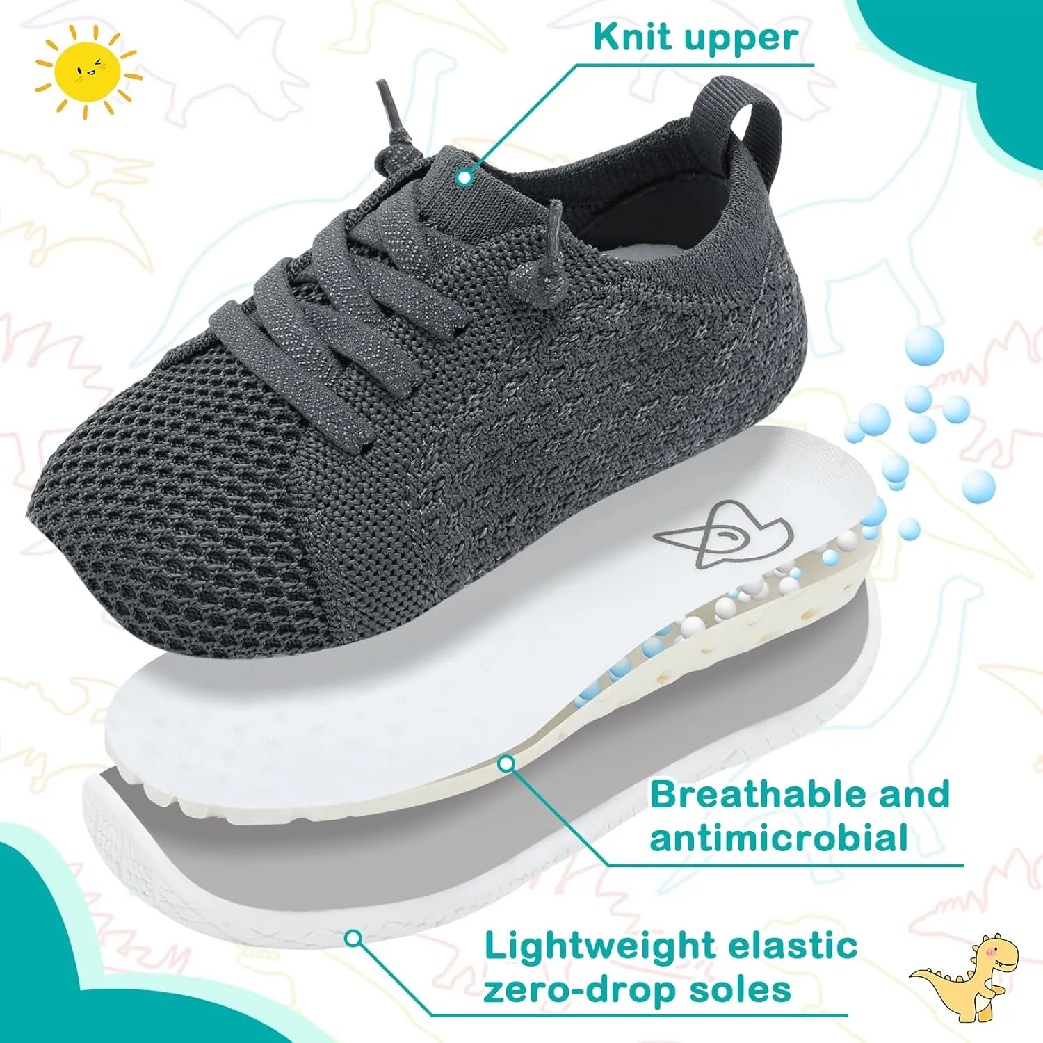 Toddler Boys Girls Shoes Barefoot Shoes Toddler Walking Shoes Kids Tennis Shoes Wide Lightweight Breathable Sneakers