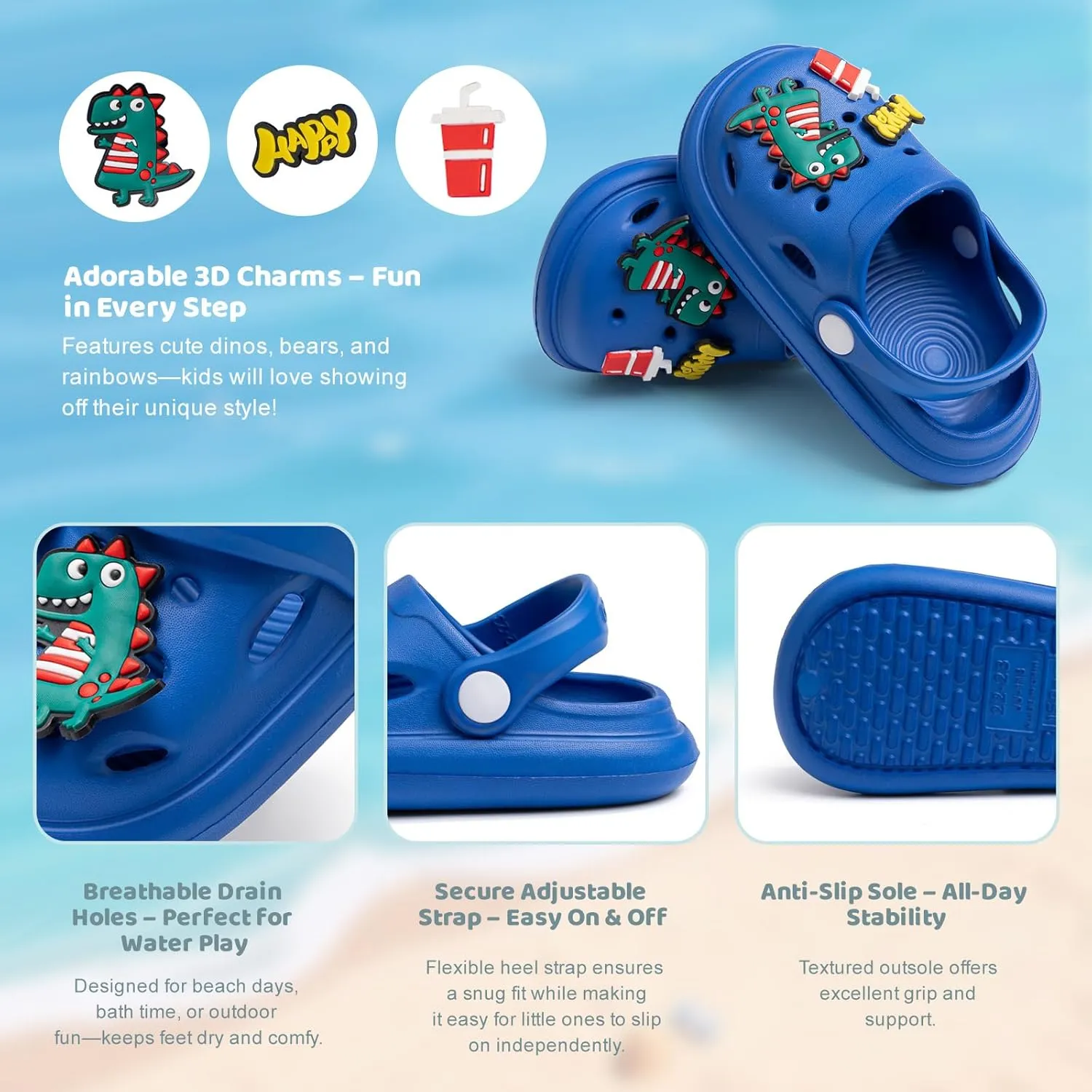 Toddler Clogs Sandals Lightweight and Breathable Water Shoes for Toddler Boys Girls Versatile Summer Beach and Pool Shoes