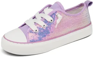 Toddler Kids Canvas Sneakers Sparkle Glitter Sequins Shoes Slip On Soft and Durable