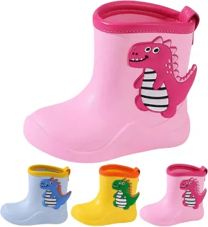 Toddler Kids Rain Boots for Boys Girls Waterproof Easy-on Handles Rainboots Girls Rain Boots and Boys Rain Boots