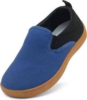Toddler Kids Wide Barefoot Shoes Girls Boys Minimalist Slip On Canvas Sneakers Lightweight Casual Walking Shoes Fit Naturally Zero-Drop Sole