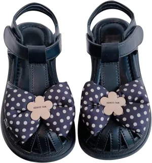 Toddler Princess Shoes Summer Polka Dot Flower Bow Sweet Dwarf With Princess Shoes Little Girls Dress Sandals Size 2