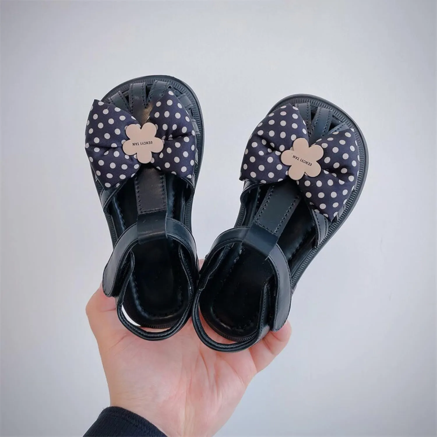 Toddler Princess Shoes Summer Polka Dot Flower Bow Sweet Dwarf With Princess Shoes Little Girls Dress Sandals Size 2