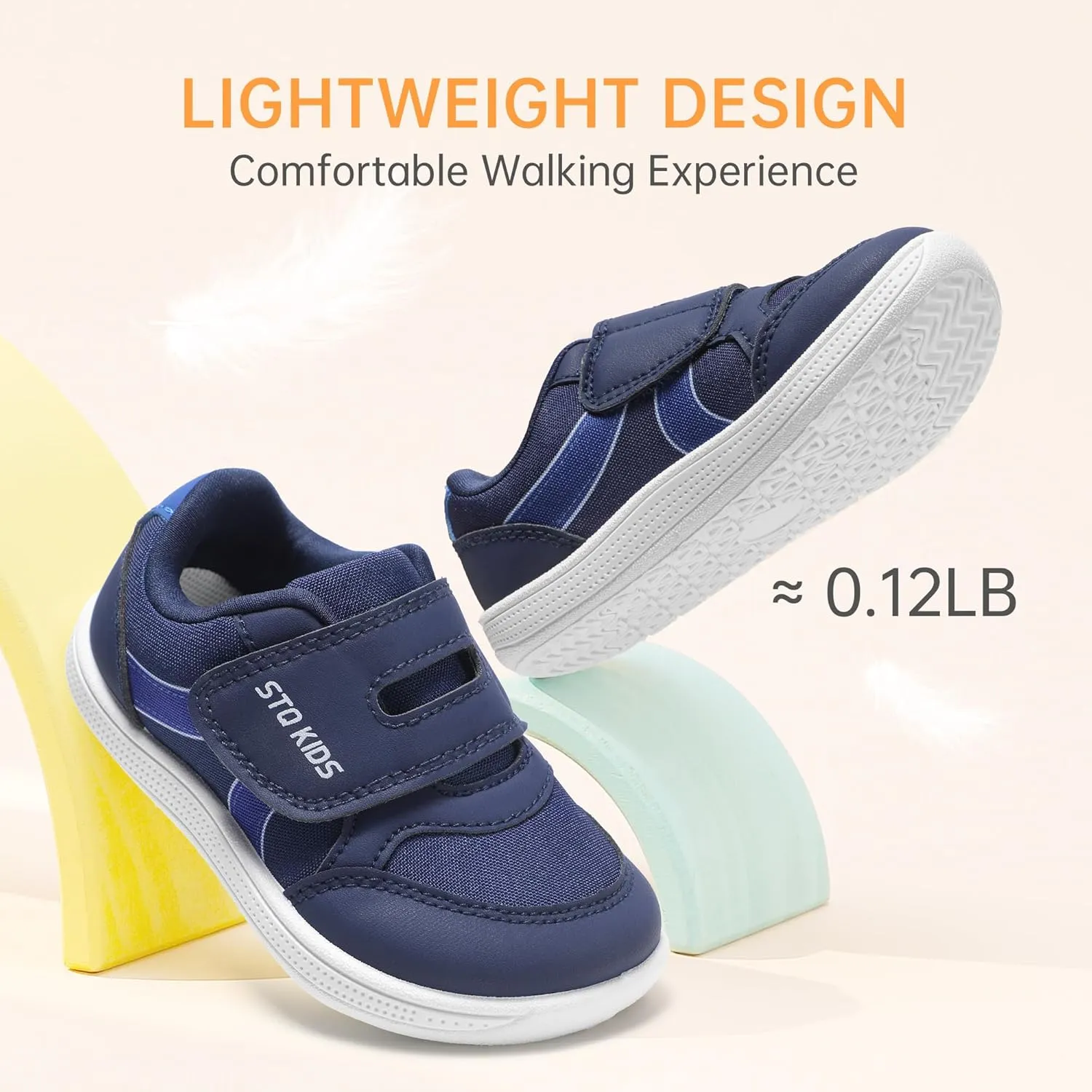 Toddler Wide Toe Box Barefoot Shoes Boys Girls Sneakers Kids Tennis Shoes Preschool Non Slip Lightweight Comfortable First Walking Shoes Running Outdoor Activities