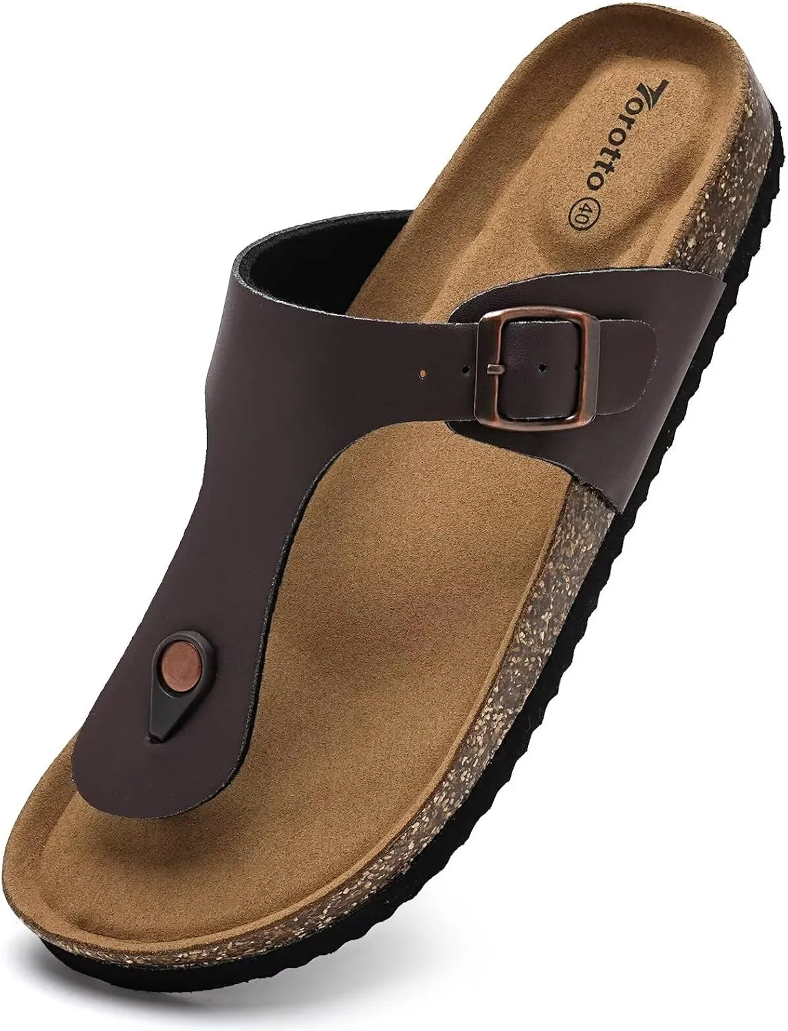 Torotto Mens Womens Flip Flops Thong Sandals with Cork Footbed Open Toe Adjustable Webbing Slides Sandals for Walking | Beach | Indoor