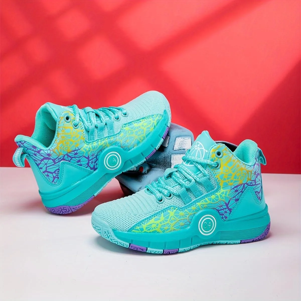 Trendy High-Top Basketball Shoes for Men - Non-Slip, Breathable Lace-Up Sneakers for Outdoor Sports & Casual Wear