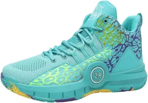 Trendy High-Top Basketball Shoes for Men – Non-Slip Rubber Sole, Breathable Mesh Lace-Up Sneakers for Outdoor Sports & Everyday Casual Wear