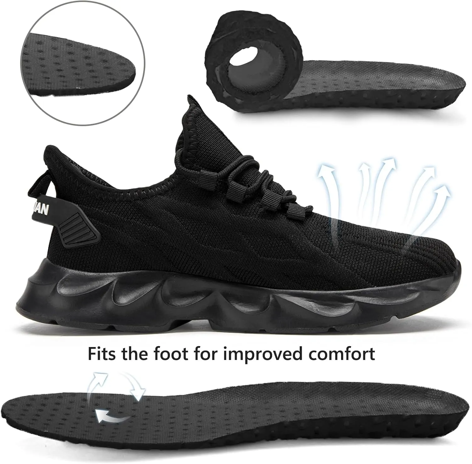 Tvtaop Women's Lightweight Walking Shoes - Breathable Non-Slip Design for Running, Gym & Tennis | Cushioned Fitness Sneakers