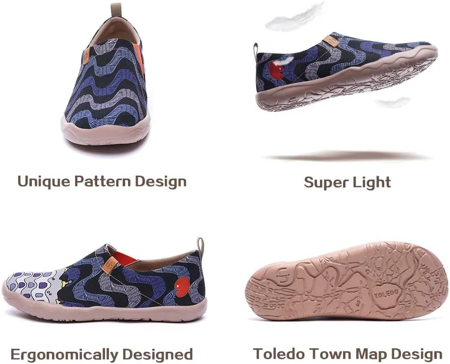 UIN Men's Art Design Travel Shoes Slip On Casual Loafers Stylish Lightweight Comfort Fashion Sneaker