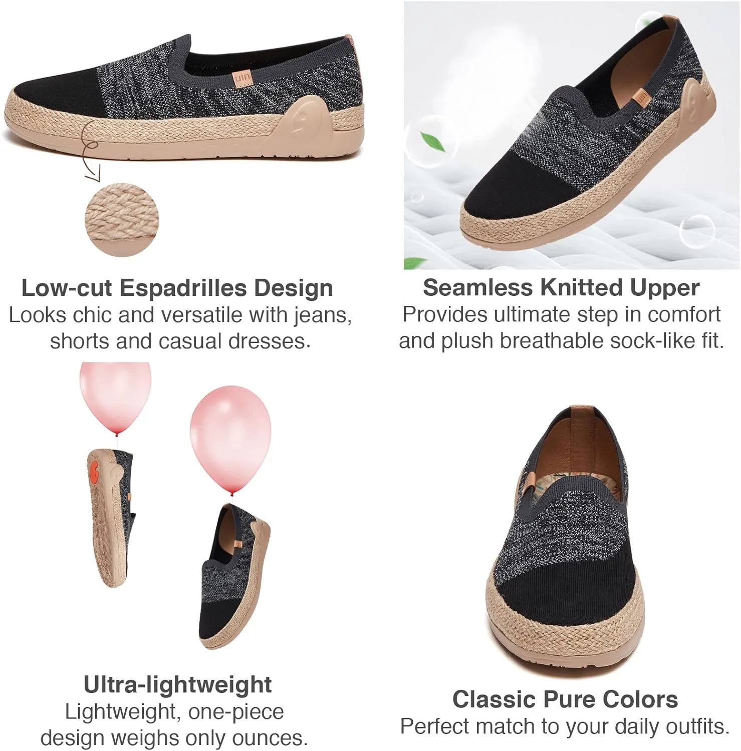 UIN Men's Espadrilles Slip OnsLightweight Walking Casual Loafers Comfortable Art Painted Travel Shoes Marbella Series