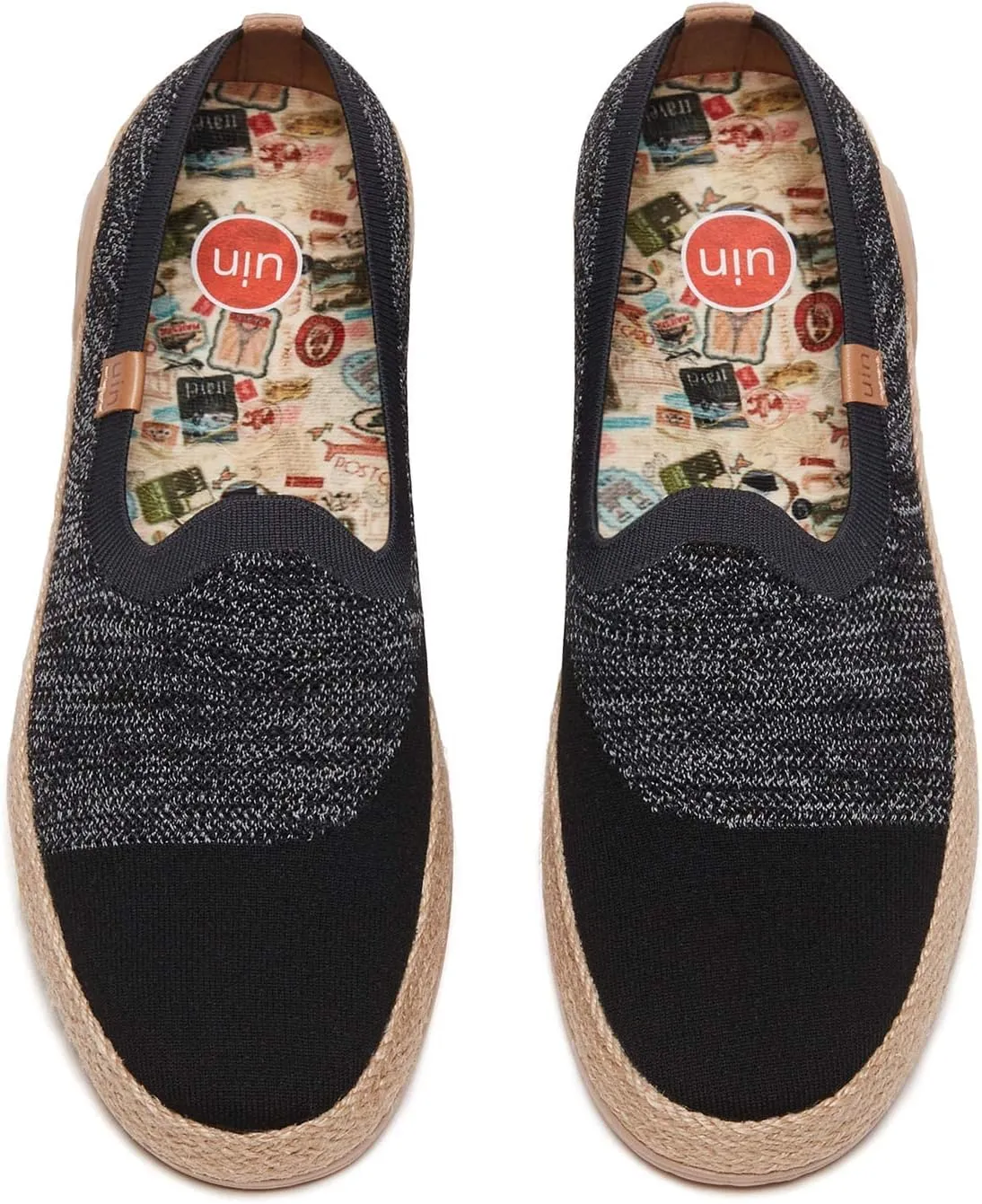 UIN Men's Espadrilles Slip OnsLightweight Walking Casual Loafers Comfortable Art Painted Travel Shoes Marbella Series