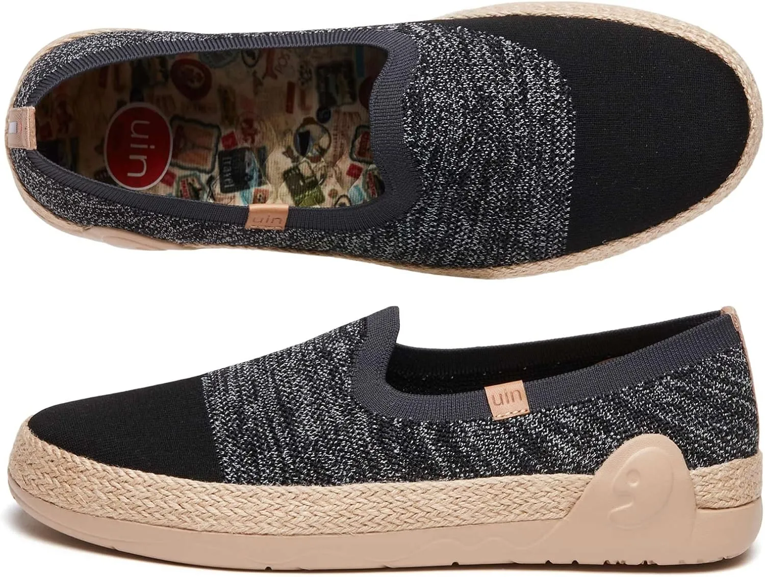 UIN Men's Espadrilles Slip OnsLightweight Walking Casual Loafers Comfortable Art Painted Travel Shoes Marbella Series
