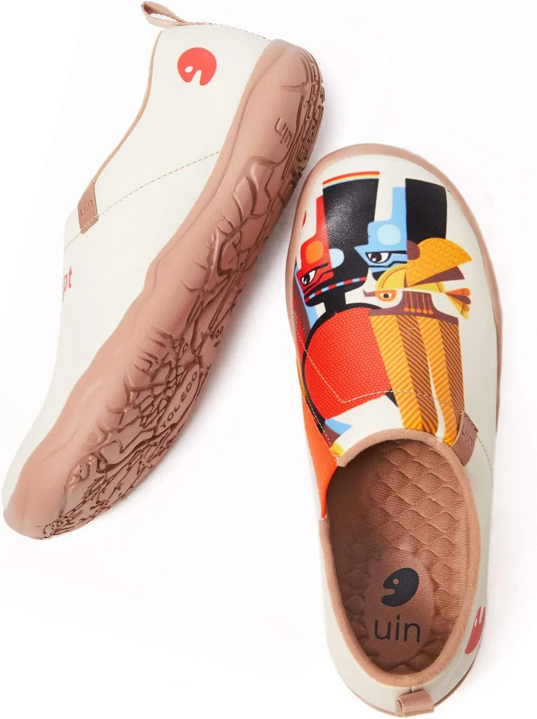 UIN Women's Artistic Design Slip-On Microfiber PU Shoes Stylish Comfortable Casual Loafers Lightweight Everyday Travel Footwear